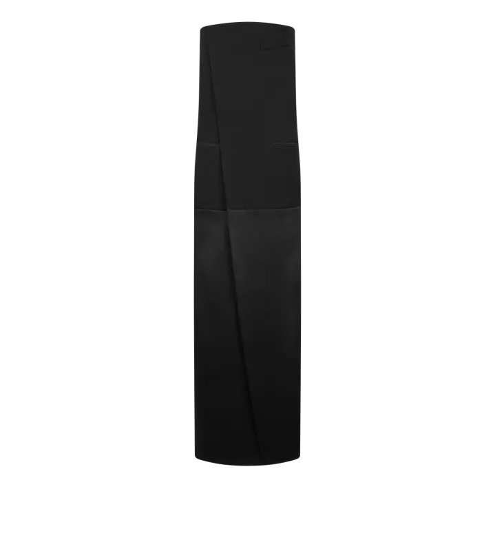 SHARP WOOL STRAPLESS EVENING DRESS BLACK online